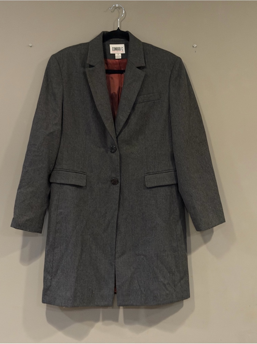 Women's Charcoal Gray Tailored Coat by Conrad C